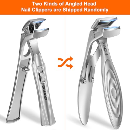 Toenail Clippers for Thick Nails for Seniors, Angled Head Large Toe Nail Clippers for Men with Catcher, Heavy Duty Wide Opening Fingernail Clippers Nail Cutter- Silver - style: Silver Wide Opening & Angled Head