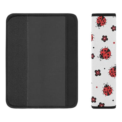 Breathable Seat Belt Shoulder Pad for Adults and Children, Stroller Pushchair High Chair, 2 Pack Cute Ladybug Red White Neck Strap Covers Easy Install (No Tool) - color: Pattern 607