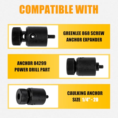 RANSOTO 868 Screw Anchor Expander Compatible with Greenlee 84299 Power Drill Part Caulking Anchor Size 1/4"-20 Hollow Wall Tool - size: 1/4"-20