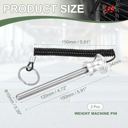 Weight Stack Pin, Weight Gym Pin Strength Training Equipment Replacement with Pull Rope for Commercial Home - color: Silver, size: 0.4 x 4.7 Inch