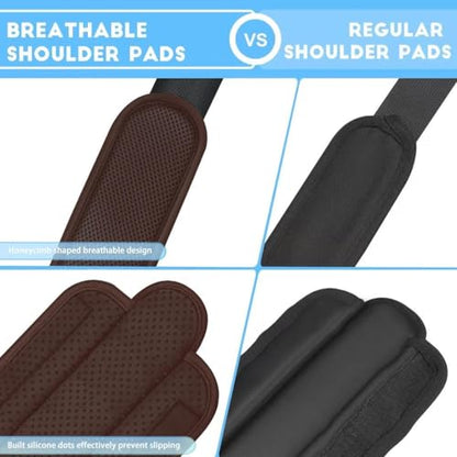 ZINZ 2-Pack Universal Shoulder Pad with Ultra thick Cushion for Bag Luggage Bag Crossbody, Plus Long & Anti-Slip & Breathable,Brown - color: Brown-2pack
