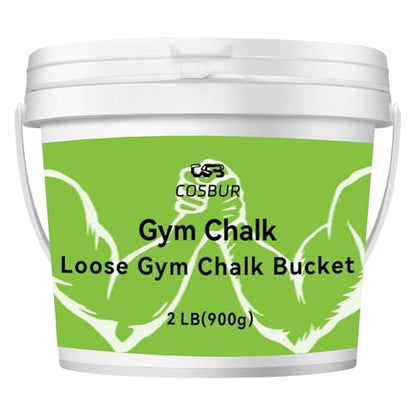 2 LB Loose Gym Chalk Bucket - Premium Powder Chalk with Empty Chalk Bag & Spoon, Multi-Purpose for Weightlifting, Gymnastics, and Workouts