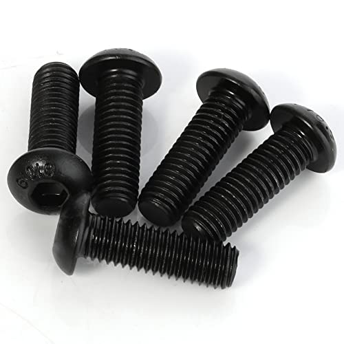 1/4-20 x 5/8" Button Head Socket Cap Screws, 50 PCS | Allen Socket Drive, Black Oxide, Grade 10.9 Alloy Steel, Fully Threaded - size: 1/4-20 x 5/8"