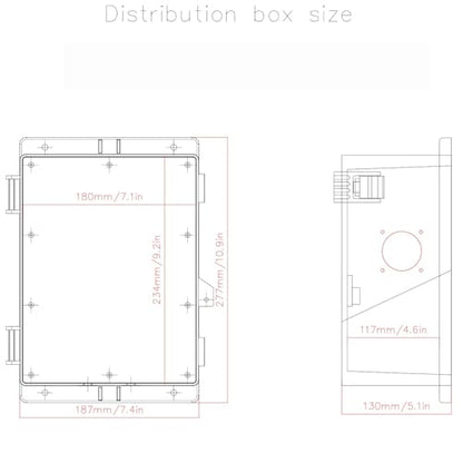 Electrical Junction Box, Outdoor Water Resistant Nema Enclosure, Ventilated ABS Plastic WiFi Project Box with Internal Mounting Panel & Hinged Cover 9.2" Lx 7" Wx 4.6" H - size: 9.2"L x 7"W x 4.6"H