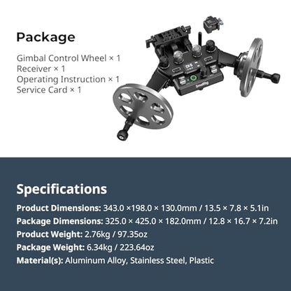 SmallRig Gimbal Control Wheels for DJI RS2 / RS 3 Pro/RS 4 / RS 4 Pro/RS 5 | Intuitive Control | Adjustable Damping | Dual Power Supply, for Heavy Duty Tripod - 4525 - style: Gimbal Wheel