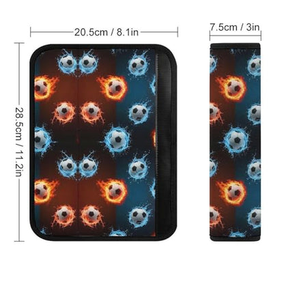 Universal Fit Soccer Flame Soccers Car Seat Belt Pad for Elderly Support, Stroller Pushchair High Chair, 1 Pair Shoulder Harness Cover Neck and Shoulder Support - color: Pattern 376