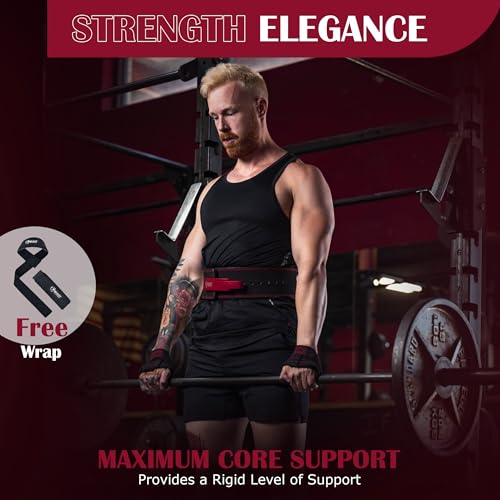 Beast Power Gear Weight Lifting Belt Lever Buckle 10MM 13MM Thick & 4 Inches Free Strap Weightlifting, Powerlifting, Deadlifts, Squats Men Women - color: Black/Red, size: XXXX-Large