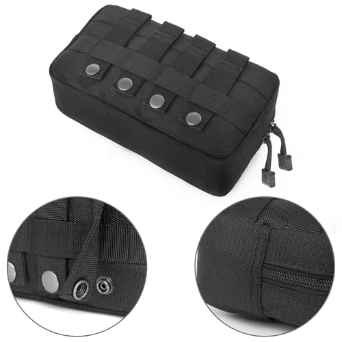 Molle Pouches Tactical Admin EDC Gear Utility Pouch Waist Bags for Small Tool Horizontal Modular Organization - color: 02 Black
