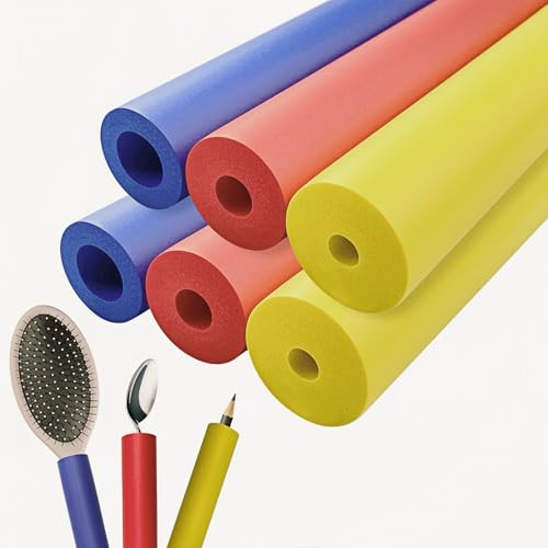 Foam Grip Tubing for Utensils Tools Pens - 3 Sizes, Comfort Grip for Elderly, Disabled, Arthritis, Multicolor, 6 Pack - size: 6 Count