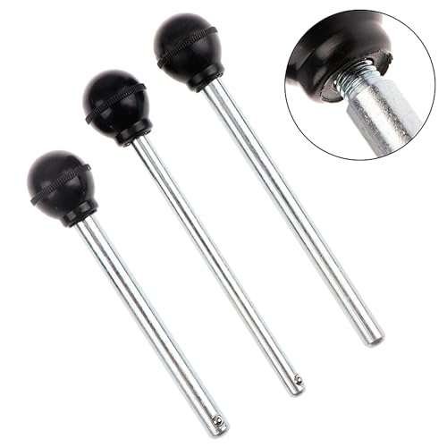 3Pack 3/8" Dia Round Black KNOB Weight Stack Pin Stainless Gym Equipment Locking Weight Loading Pin Strength Training Multifunction Replacement Part ，Free Lanyard (3Pack, Φ3/8in x 3-1/4in) - color: 3Pack, size: Φ3/8in x 3-1/4in