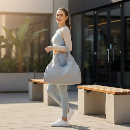 Forestfish Yoga Gym Bag For Women With Shoes Compartment & Wet Dry Storage Pockets Lightweight Duffel Bag, Grey - color: Grey