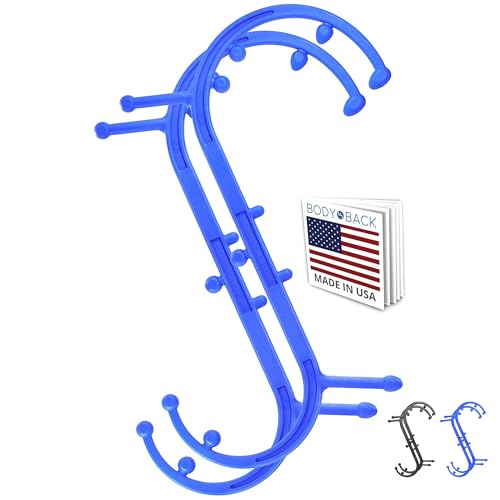 Body Back Buddy Classic USA Made FSA Eligible Handheld Full Body Massage Cane Trigger Point Massage Tool for Deep Tissue Pain Relief - Dual Massage Hooks for Back, Shoulder, Neck. Manual Back Massager - color: Blue, size: Classic Bundle