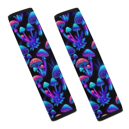 Universal Fit Trippy Mushroom Neon Car Seat Belt Pad for Elderly Support, Stroller Pushchair High Chair, 1 Pair Shoulder Harness Cover Neck and Shoulder Support - color: Pattern 538