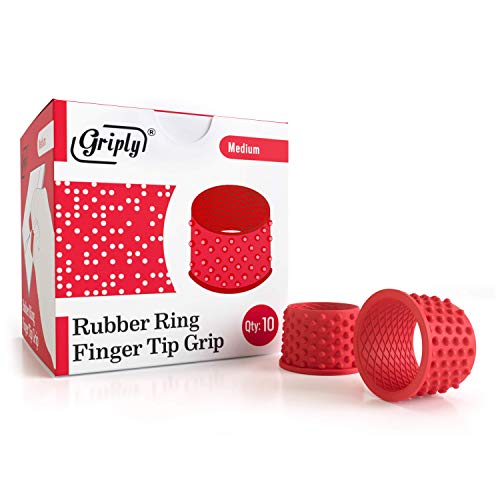 Griply Rubber Finger Tips | Hand Grips | Rubber Tip Finger Protector | Finger Pads (Medium) - size: Medium