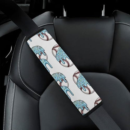 Breathable Seat Belt Shoulder Pad for Adults and Children, Stroller Pushchair High Chair, 2 Pack Baseball Ice Cream Drip Neck Strap Covers Easy Install (No Tool) - color: Pattern 202