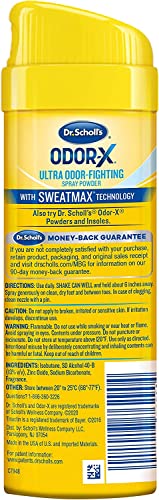 Dr. Scholl’s Odor-X ODOR-FIGHTING Spray-Powder // All-Day Odor Protection and Sweat Absorption - Packaging May Vary (Pack of 2)