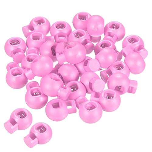 PATIKIL Cord Locks, 100 Pack Ball Spring Toggle Stopper for Drawstring Bag Shoelaces, Pink - color: Pink
