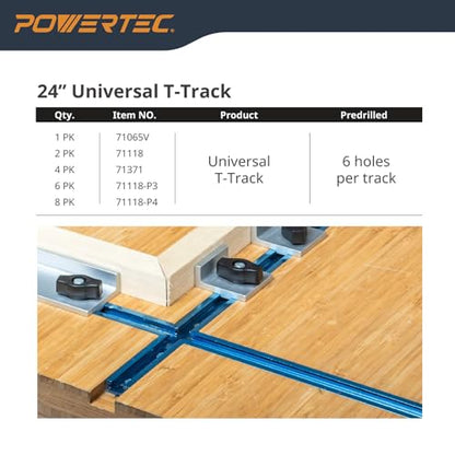 POWERTEC 71121V T Track Knob Kit w/Threaded Knobs and 5/16”-18 T Track Bolts, 16 Piece Set, T Track Accessories for Woodworking Jigs and Fixtures - size: 5/16”-18 threaded, 16 Piece Set, style: Knob Kits