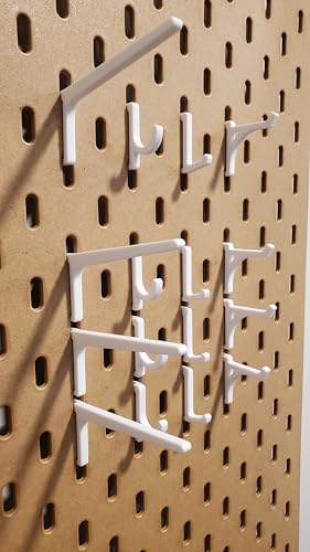 'Just Hanging' Pegboard Hook Packs, Compatible with IKEA SKADIS Pegboard, Display Hook SKADIS Accessory (Glossy White, 16pk, Multi-Pack) - color: Glossy White, size: 16pk, Multi-Pack