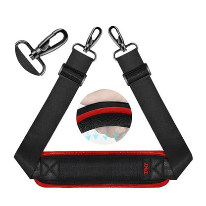 ZINZ 75" Shoulder Strap with Fixed Pad and Dual Balanced Buckles，Black-Red Edge - color: Black-red Edge