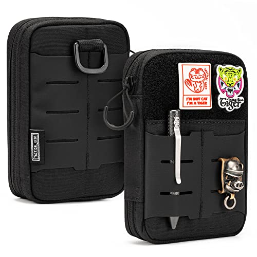 TACTICAL GEEK Block E2.0 EDC Compact Waist Pocket Pouch, Multi-Purpose Molle EDC Pouch Gadget Organizer, Multi-Purpose Molle Tool Pouch for Multitools, Nylon Daily Utility Tool Organizer Bag Black - color: Black
