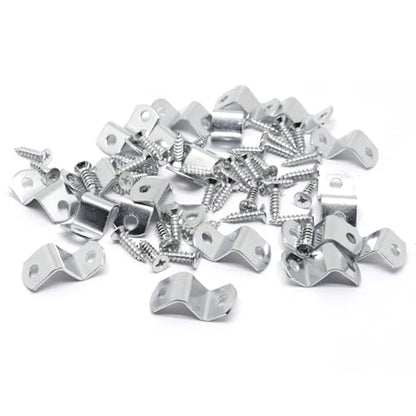 Offset Clips for Picture Framing, Z-Shape Canvas Mounting Clips with Mounting Hole, with Screws (20pcs, 14mm) - size: 14 mm