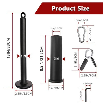 Weight Loading Pin with Carabiner, Fitness Weight Lifting Pin fit 1 inch Standard / 2 inch Olympic Weight Plates Pulley Cable System Attachment for Home Gym Muscle Strength Training (Olympic) - color: 2 inch Olympic