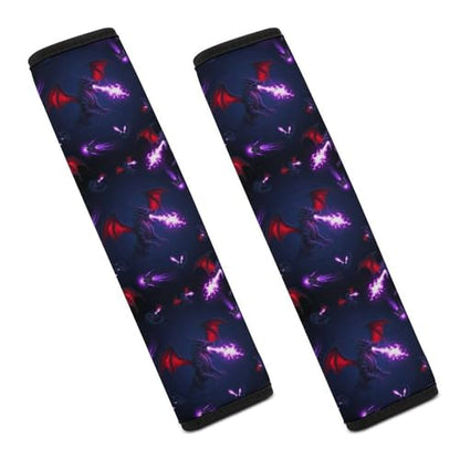 2 Pack Universal Fit Seat Belt Cover for Child, Stroller Pushchair High Chair, Purple Dragon Automotive Seat Belt Protector, Pressure Relief - color: Pattern 1133