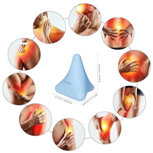 Trigger Point Massage Ball Manual Massager Tool 2.8”×2.9”. Blue | Silicone Massage Ball for Muscle Knot Deep Tissue Myofascial Release Physical Therapy Hip Flexor Iliacus Psoas Hand Foot Back - color: Blue
