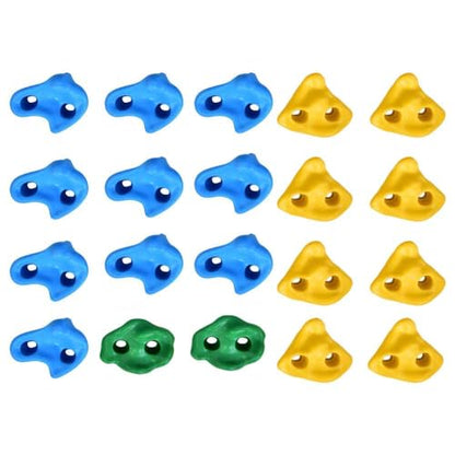 JEOZBM 20 Rock Climbing Holds, Rock Wall Climbing Kit with with Mounting Hardware, Plastic Kids Wall Rock Climbing Stone, Children's Sports Equipment Rock