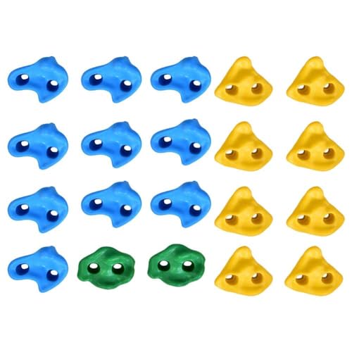 JEOZBM 20 Rock Climbing Holds, Rock Wall Climbing Kit with with Mounting Hardware, Plastic Kids Wall Rock Climbing Stone, Children's Sports Equipment Rock
