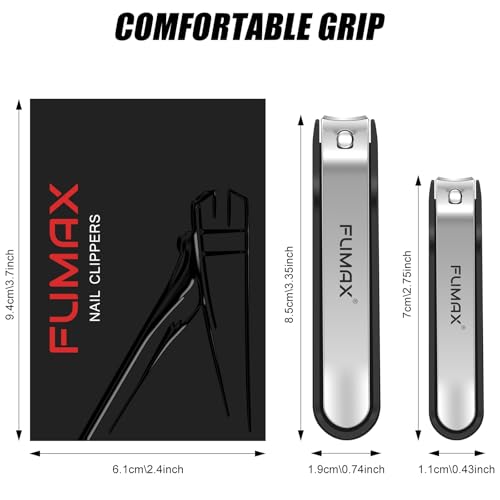 Nail Clippers for Men Women with Catcher, 2-Pack Large & Small Nail Cutter for Fingernails & Toenails, Sharp Stainless Steel Heavy Duty Fingernail Clipper Gifts for Adults