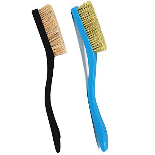 TWO STONES Climbing & Bouldering Brush with Natural Firm Boar's Hair Bristles and Durable Handle, Climbing Chalk Brush Designed for Ultimate Performance on Climbing Wall Indoor or Outdoor - color: Black&deep Blue