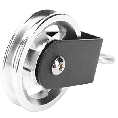 AstraLoom Fitness Equipment Bracket 95mm Aluminum Alloy Pulley Silent Hanging Wheel Heavy Duty Rotation Single Wheel Pulley Set for Home Gym DIY Building Sports Equipment