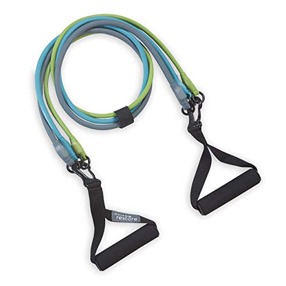 Gaiam 3-in-1 Resistance Band Kit with Comfort-Grip Handles and Interchangeable Strength Bands for High Intensity Training - size: 1 EA
