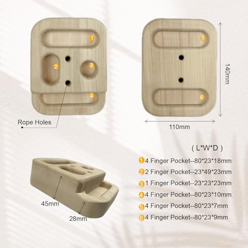 Climbing Hangboard Rock Climbing Training as Climbing Fingerboard with Jugs, Slopes and Edges, Pockets as Door Mounted Training Station Rock Climbing Pull Up Bar