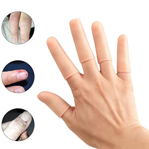 15 Pcs Gel Finger Cots, Finger Protector Brace, Silicon Tubes Insulation Fingerstall Sleeves Support Gloves Pain Relief for Trigger Finger, Hand Eczema, Finger Cracking, Finger Arthritis