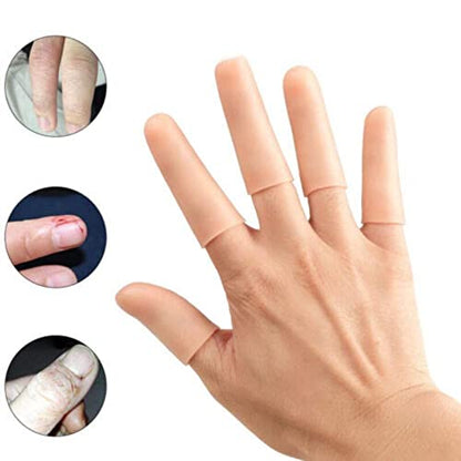 15 Pcs Gel Finger Cots, Finger Protector Brace, Silicon Tubes Insulation Fingerstall Sleeves Support Gloves Pain Relief for Trigger Finger, Hand Eczema, Finger Cracking, Finger Arthritis