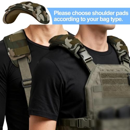 ZINZ 2-Pack Tactical Shoulder Pad, Ultra-Thick Comfort Cushion for Vest Straps, Backpacks, Breathable & Shock-Absorbing,Camouflage-Green - color: Camouflage-green