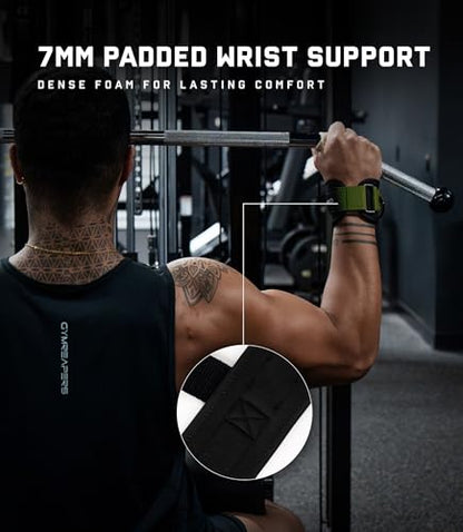Gymreapers GripLink Lifting Straps – Heavy Duty D-Ring Weight Lifting Wrist Straps with Anti-Slip Silicone Grip Beads, Adjustable Support for Deadlifts, Powerlifting, Cable Machines & Gym Training - color: Green