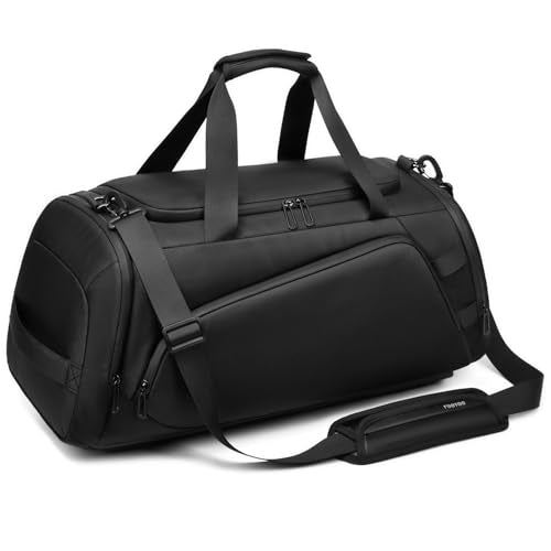 reeyee 30L Cordura 3-Way Convertible Duffle Backpack, Heavy-Duty Waterproof Sports Gym Bag with Shoe Compartment, 3-in-1 Travel Carry-on (Backpack/Duffle/Shoulder Bag) for Business, Sports & Outdoors