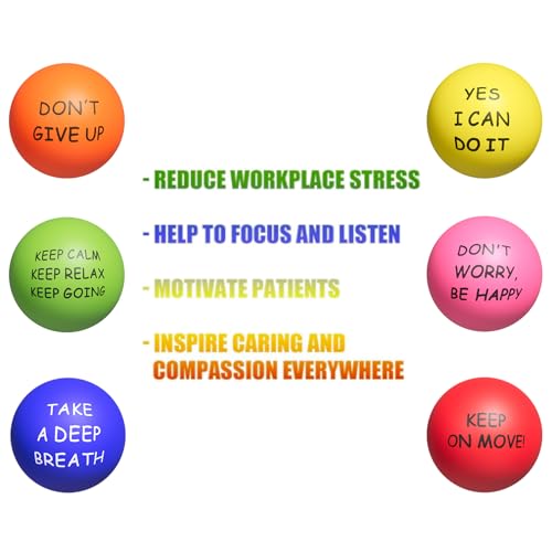 KDG Motivational Stress Balls(6 Pack) for Kids and Adults,Stress Relief Ball with Quetos to Rrelieve Anxiety and Manage Anger - color: 6 Pack