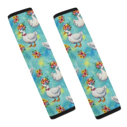 2 Piece Flowers Duck Floral Car Seat Straps Shoulder Pads Universal Fit Automotive Seat Belt Protector for Kids, Car Seats Pushchair Strollers High Chair Pushchair - color: Pattern 669