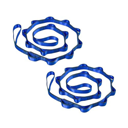 2pcs safety daisy chain, multi-ring adjustable nylon strap rope yoga pilates stretch band - color: Blue, size: Length：1.1m