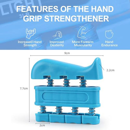 Finger Strengthener, Hand Exerciser Grip Strength Trainer, Finger Exerciser Forearm Strengthener Guitar Trainer, Hand Grip Equipment for Musicians Climbing Athletes and Therapy (3LB-14LB, Set of 4)