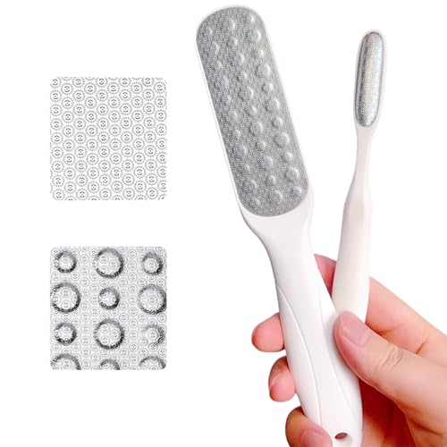 HANMU Dual-Sided Foot File & Toe Callus Remover Set - Durable Foot Scrubber | Smooths hands, feet, toes & cracked heels. Removes rough dead skin. Wet or dry use. Salon at home hygienic pedicure tool