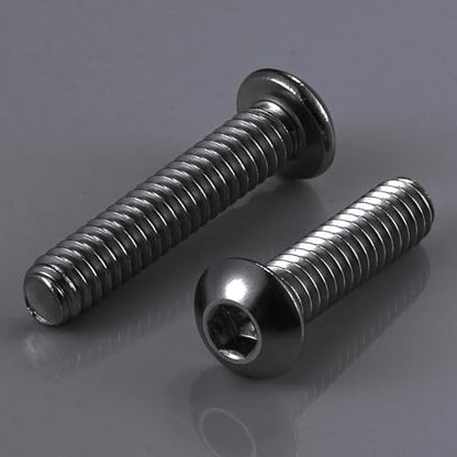 Wensilon (50Pcs) 1/4-20 * 1/2 Button Head Socket Cap Bolts Screws, 304 Black Stainless Steel, Allen Hex Drive, Bright Finish, Fully Machine Thread - color: Black, size: A 1/4-20*1/2