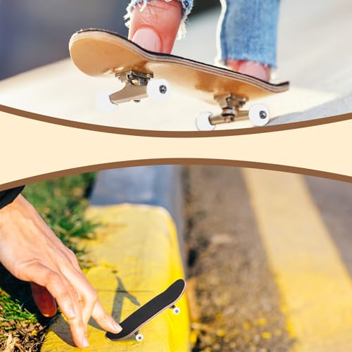 Yosoo Health Gear Finger Skateboards, Finger Board, Finger Skating Board, 1Pc Maple Wooden Alloy Fingerboard Finger Skateboards with Box Reduce Pressure People Gifts(White) - color: White