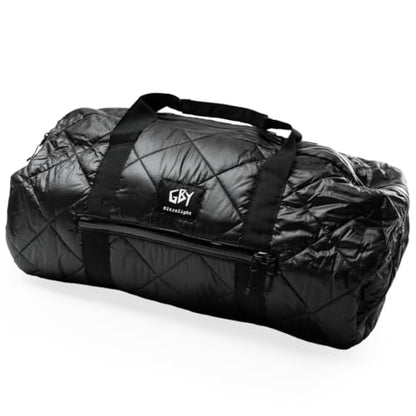 Quilted Duffle Bag - 20" Black Puffer Gym Bags for Men & Women, Lightweight Travel Bag, Ideal for Workout, Sports, Travel, Carry-On, 30L Waterproof Mini Duffle Bag by GBY
