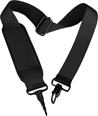 Universal Replacement Laptop Shoulder Strap, Durable 55" Adjustable Comfortable Belt with Metal Hooks for Briefcase, Computer Messenger Bag, Laptop Case Luggage/Duffel/Camera, (Black) - color: Black